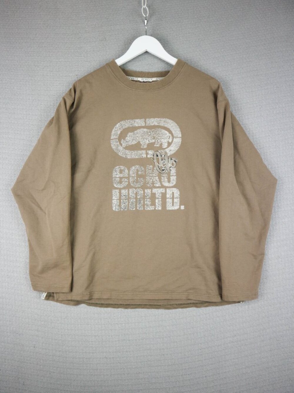 Ecko Unltd. Thick Cotton Sweater Vintage Y2K Streetwear Mens Large Distressed